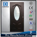 3/4 Small Oval Tempered Decorative Glass Apartment Steel Door